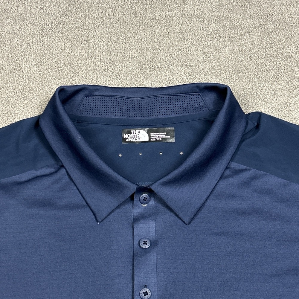 The North Face Golf Polo Shirt Men 2XL Navy Blue Lightweight Performance Stretch - Picture 4 of 11